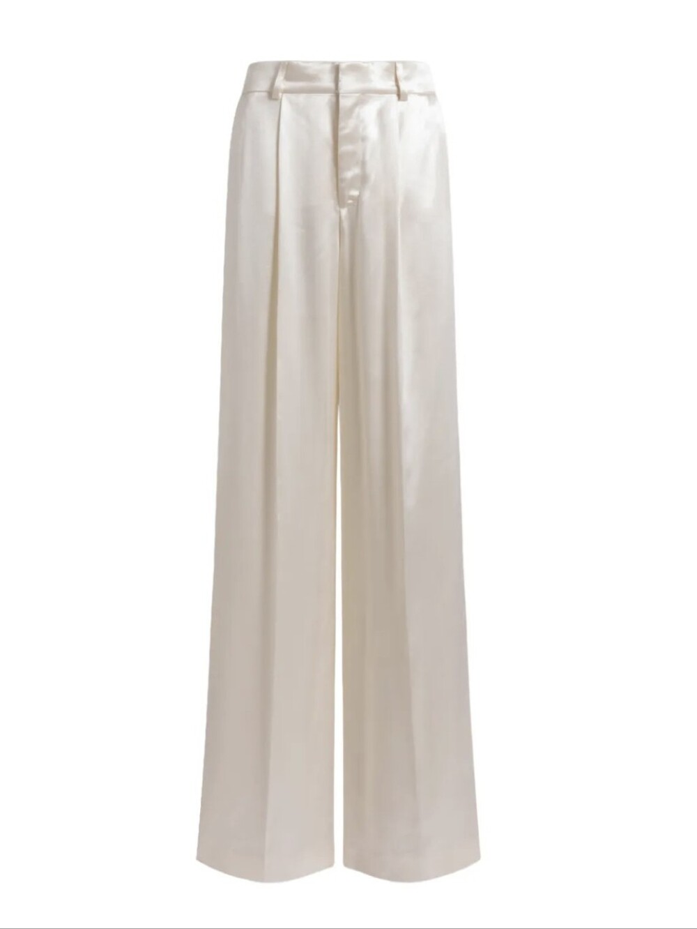 New Veronica Beard Off White. Wide-Leg High-Waist Satin Pants. Sise 12